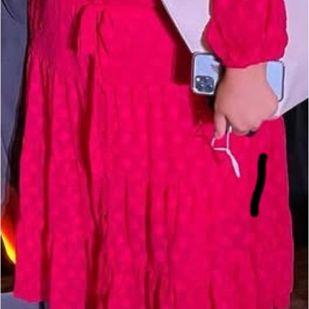 New York & Company Vibrant Red Long Sleeve Dress